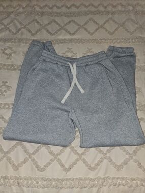 Mens Gray Drawstring Jogger Pants